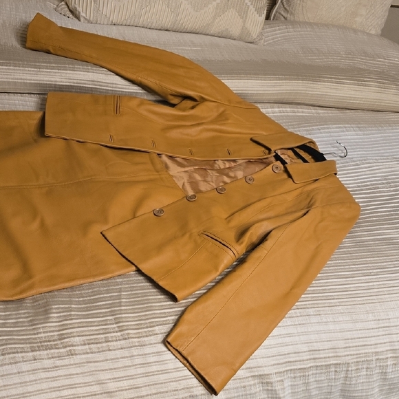 Lord & Taylor Tan Leather Jacket and Skirt - Picture 8 of 14